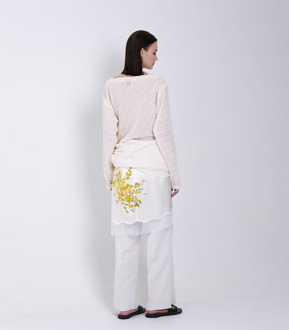 DRAPE LONG SLEEVE TEE - OFF WHITE - TANAKA
