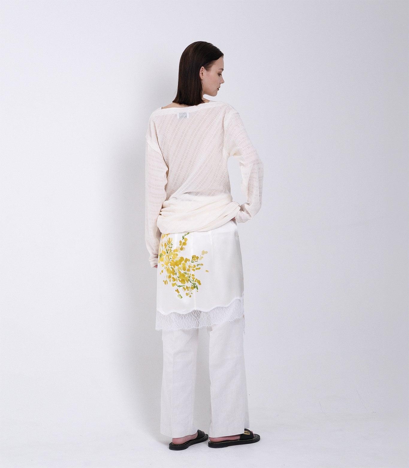 WRAP SKIRT - NATURAL (FLOWER) - TANAKA