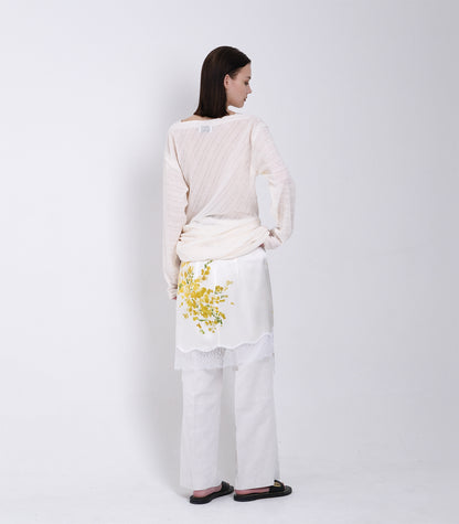WRAP SKIRT - NATURAL (FLOWER) - TANAKA