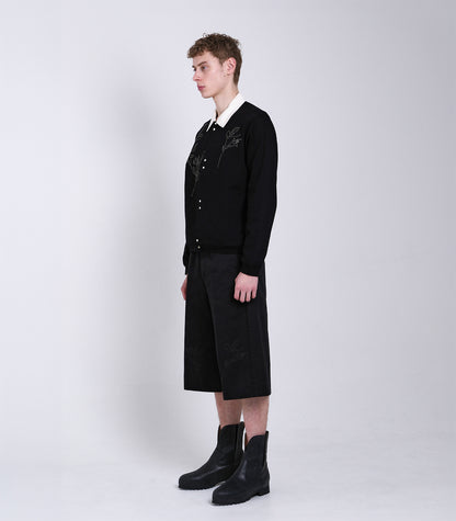 THE SHORTS - BLACK (EMBROIDERY) - TANAKA