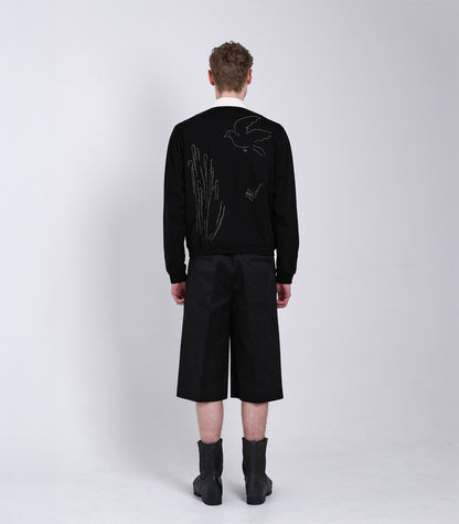 THE SHORTS - BLACK (EMBROIDERY) - TANAKA