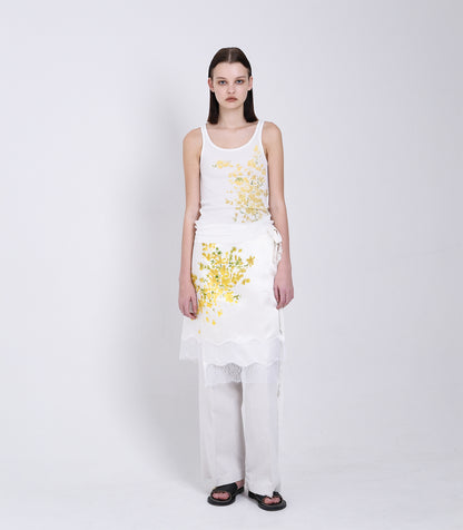WRAP SKIRT - NATURAL (FLOWER) - TANAKA