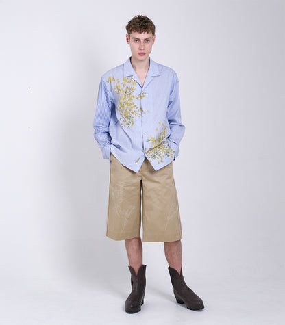 THE SHORTS - KHAKI (EMBROIDERY) - TANAKA