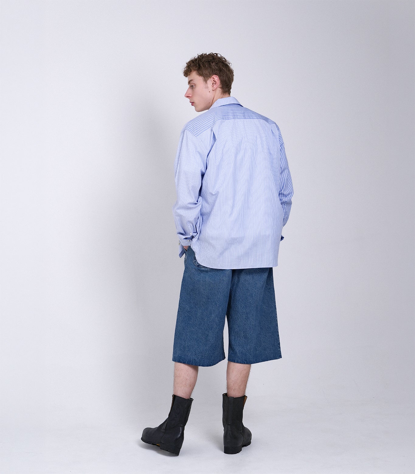【 Coming Soon 】THE SHIRTS - BLUE STRIPE (FLOWER) - TANAKA
