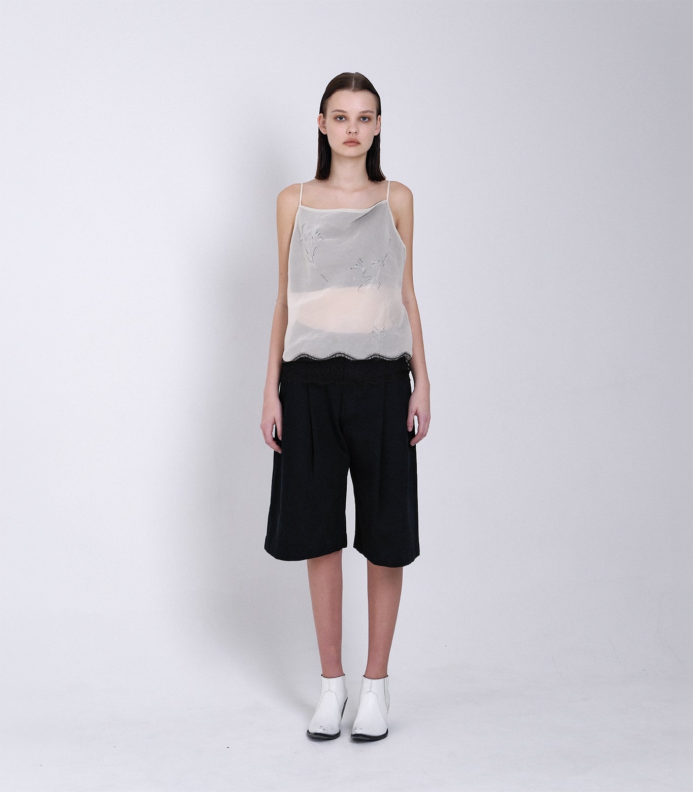 COMBI-CAMI TOP - NATURAL (EMBROIDERY) - TANAKA