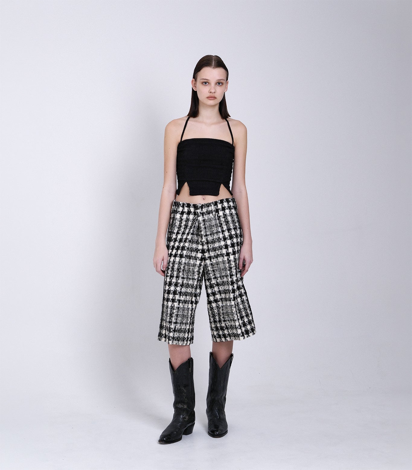 THE SHORTS - BLACK CHECK - TANAKA