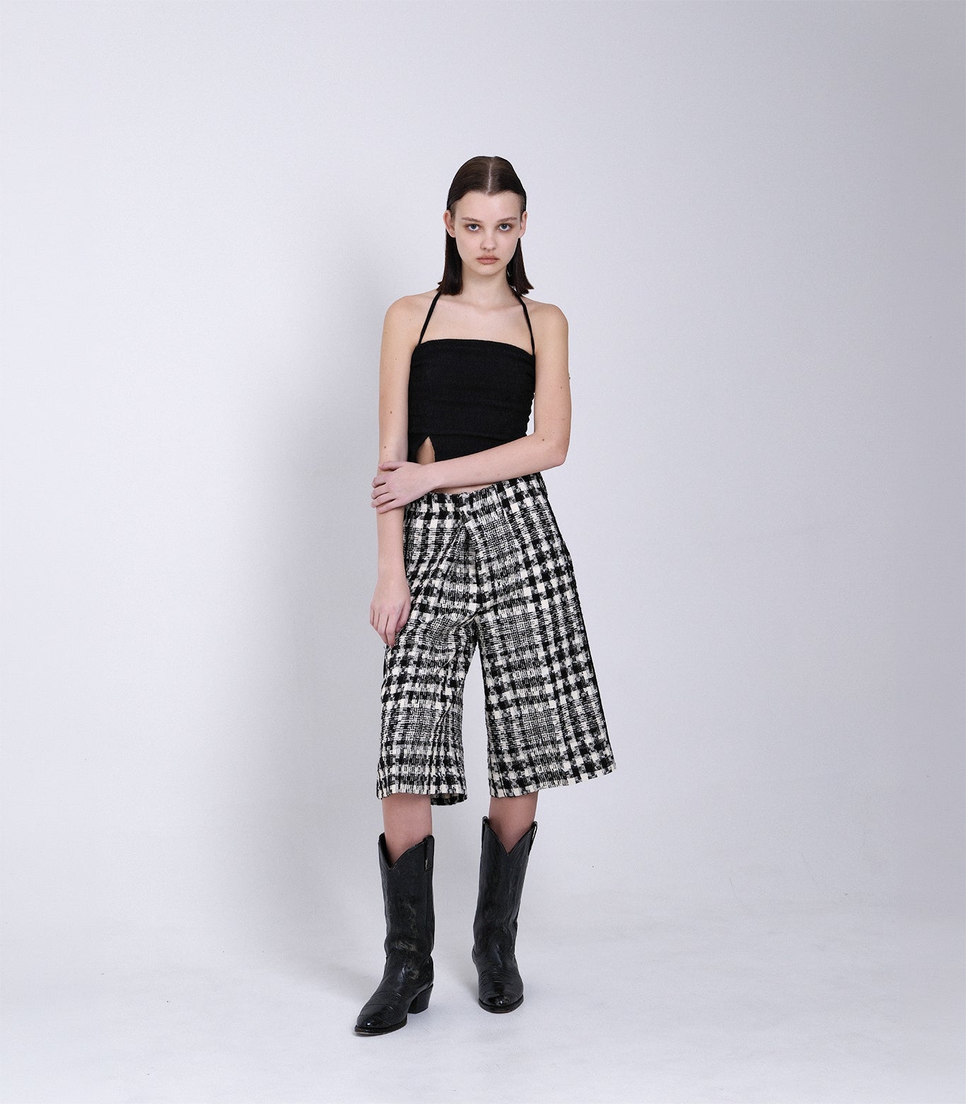 THE SHORTS - BLACK CHECK - TANAKA