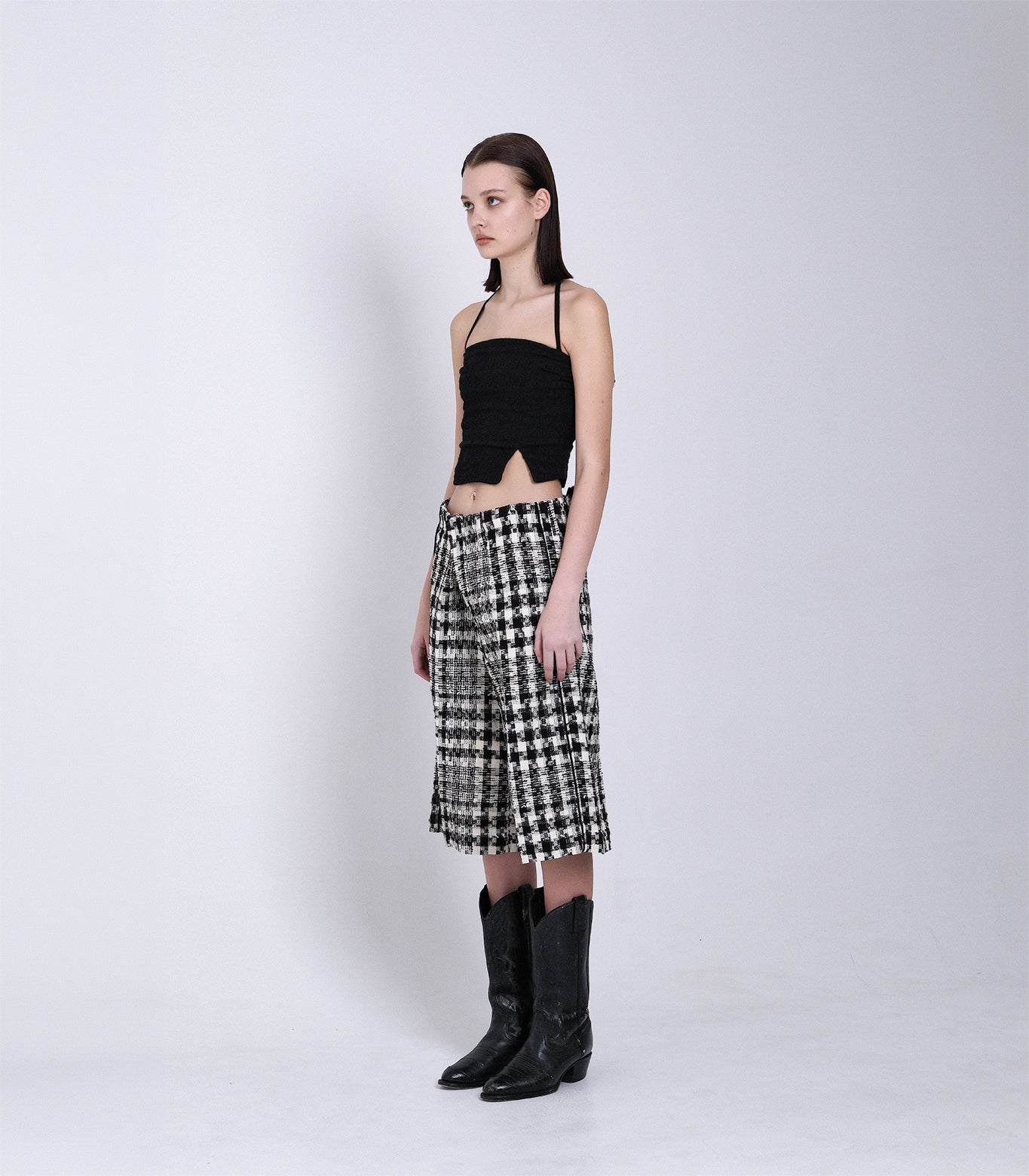 THE SHORTS - BLACK CHECK - TANAKA