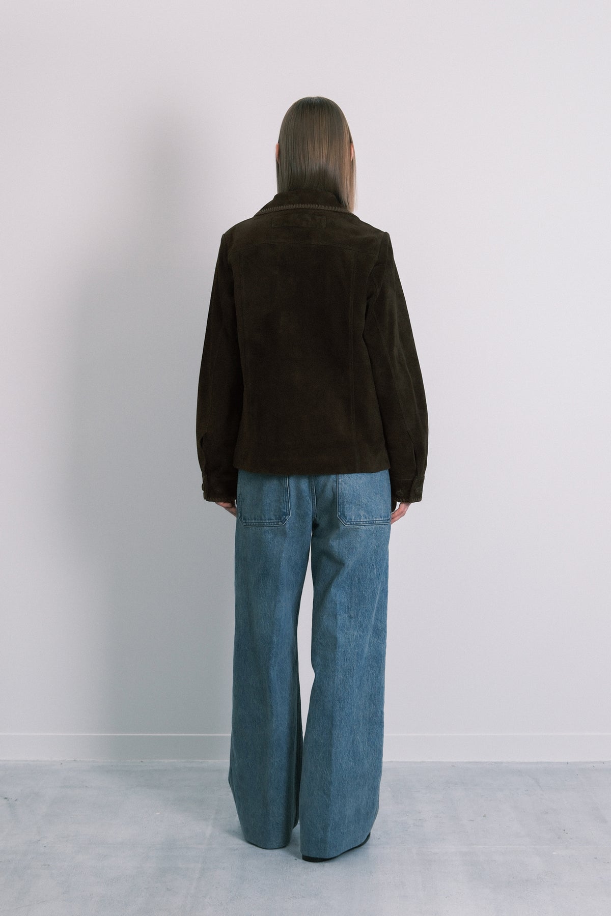SUEDE SHIRT JACKET - OLIVE