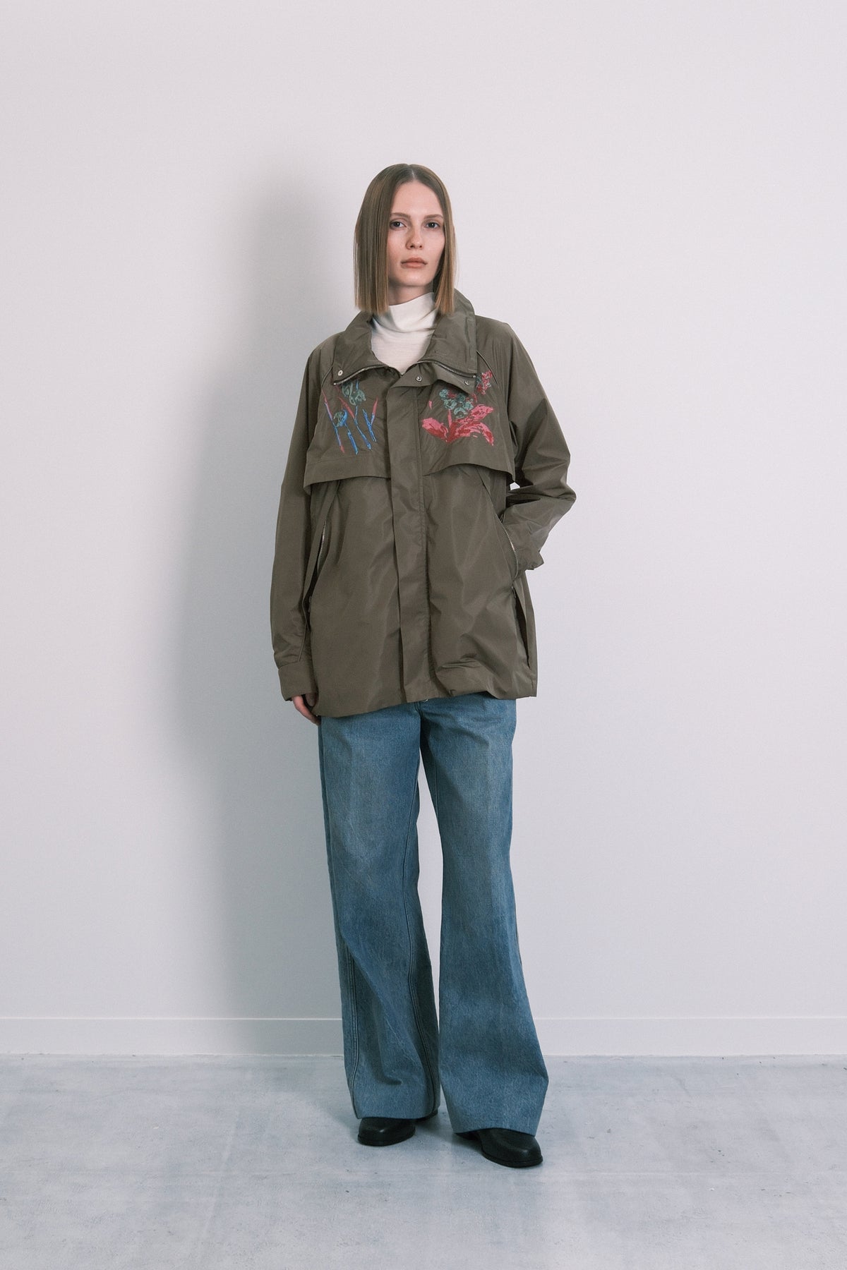 TRACK HALF COAT - SAGE(FLOWER)