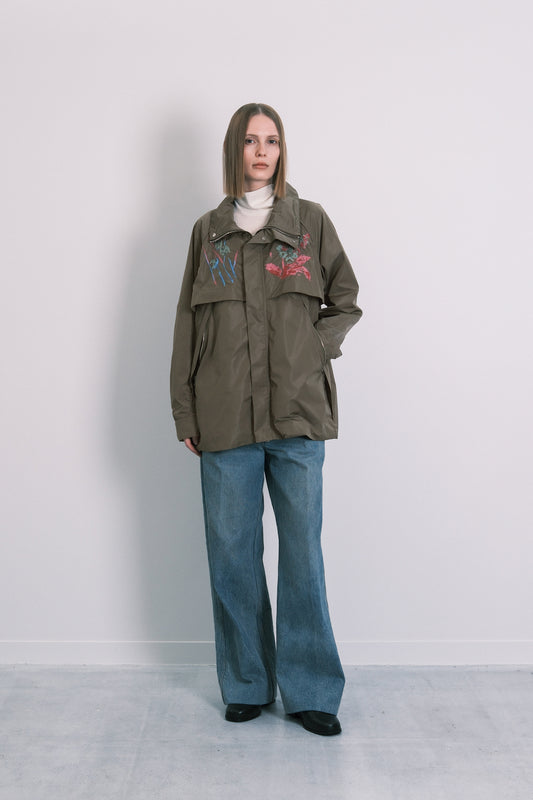 TRACK HALF COAT - SAGE(FLOWER)