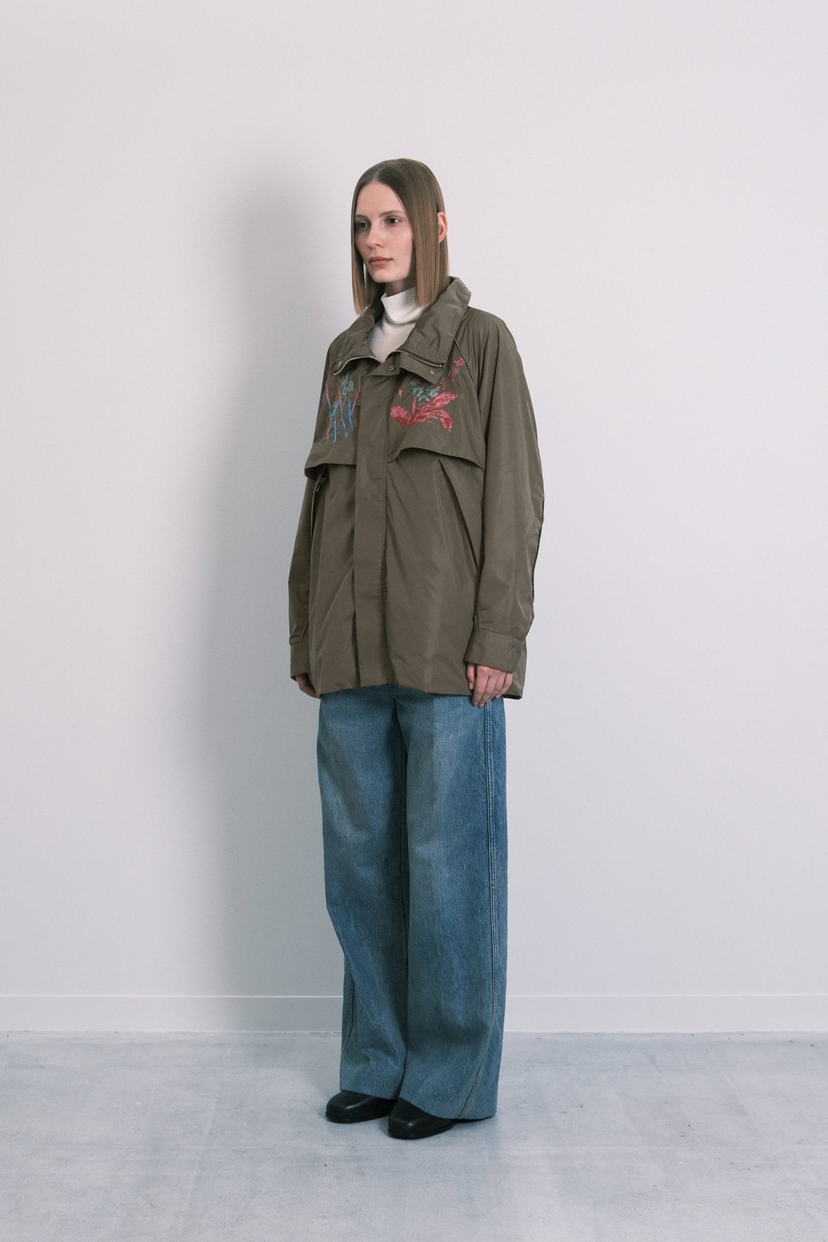 TRACK HALF COAT - SAGE(FLOWER)