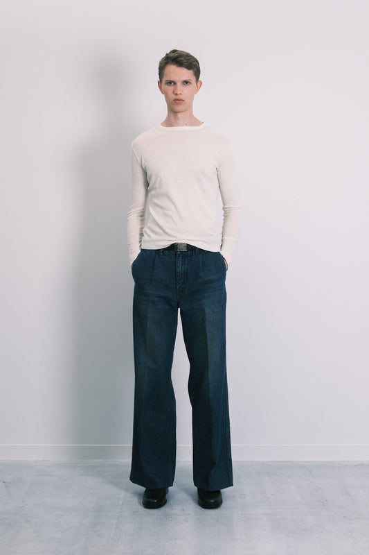 THE WIDE JEAN TROUSERS - DARK BLUE