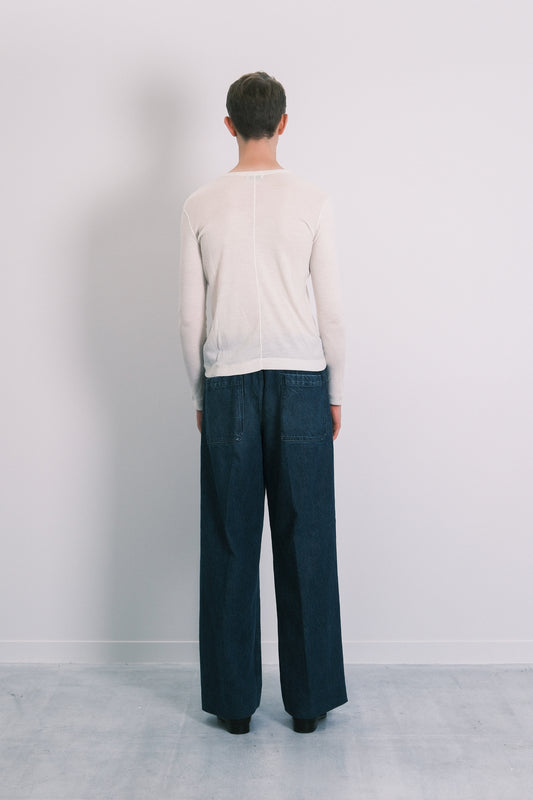 THE WIDE JEAN TROUSERS - DARK BLUE