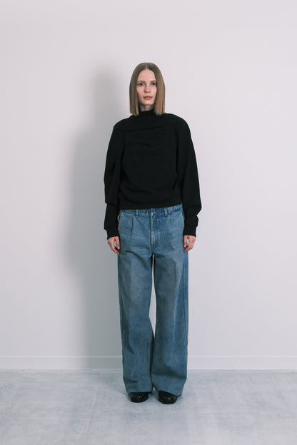 DRAPE SWEATSHIRT - BLACK