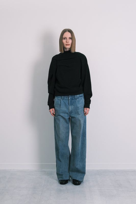 DRAPE SWEATSHIRT - BLACK
