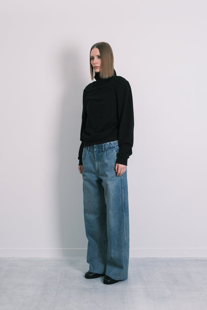 DRAPE SWEATSHIRT - BLACK