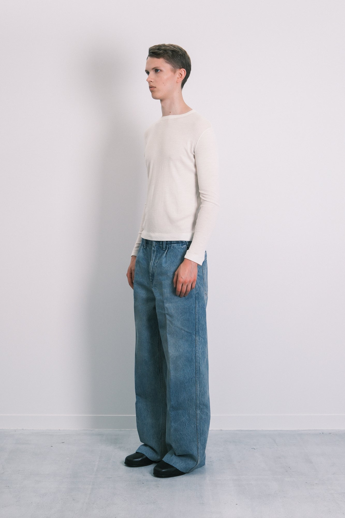 THE WIDE JEAN TROUSERS - DUSTY BLUE