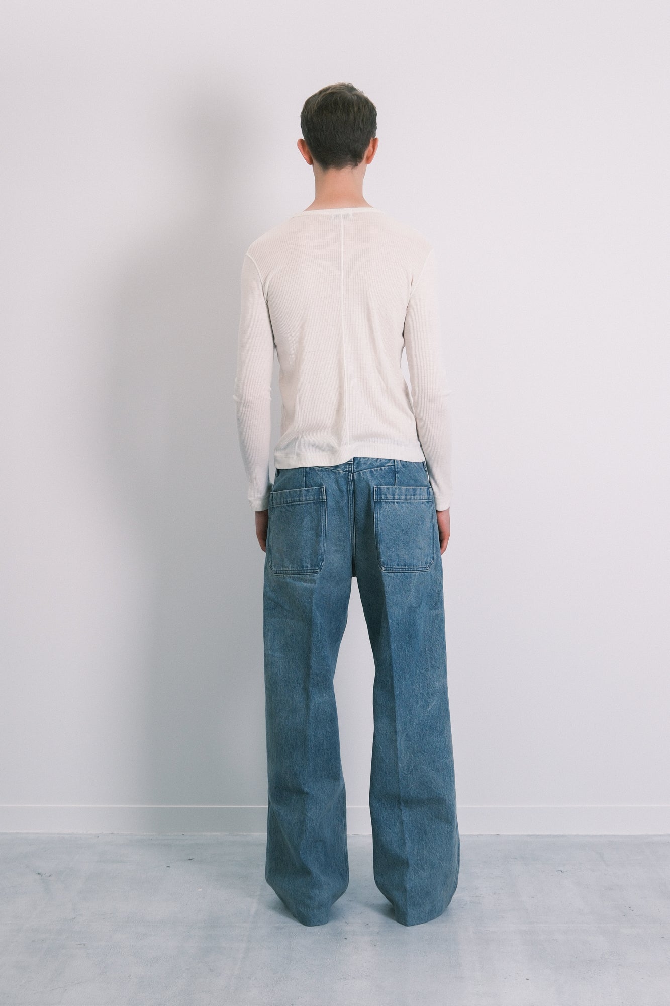 THE WIDE JEAN TROUSERS - DUSTY BLUE