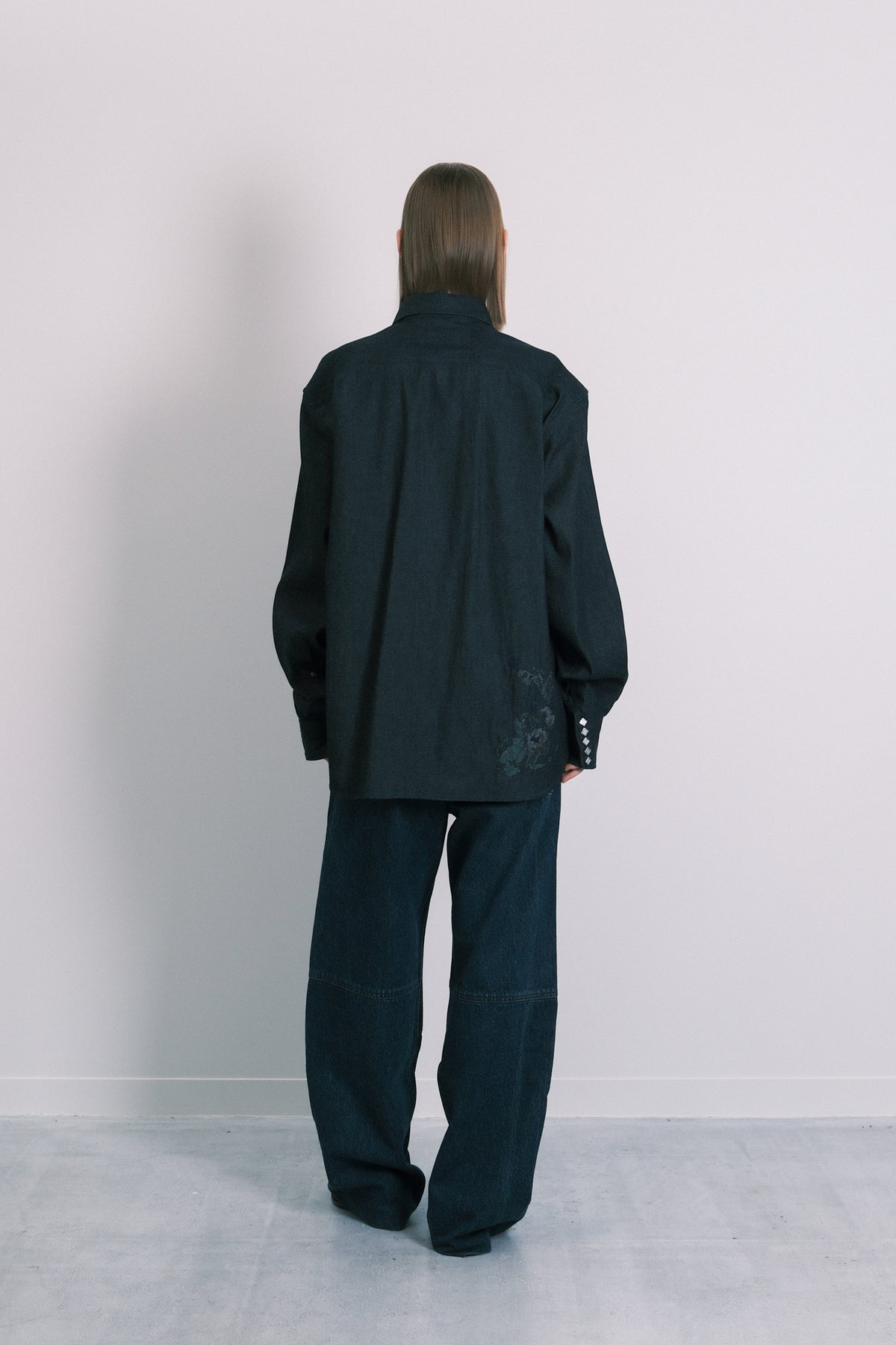 SHIFT WESTERN SHIRT - INDIGO BLUE(EMBROIDERY)