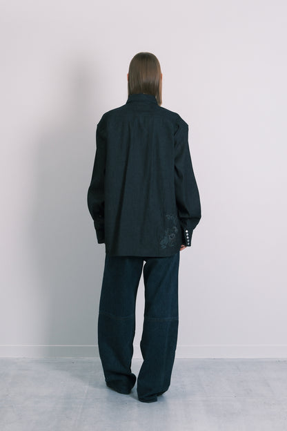SHIFT WESTERN SHIRT - INDIGO BLUE(EMBROIDERY)
