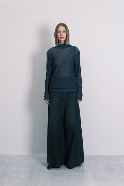 TURTLE NECK TEE - BLUE - TANAKA