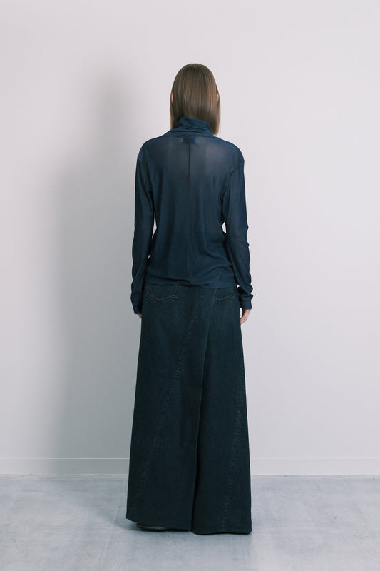 TURTLE NECK TEE - BLUE - TANAKA