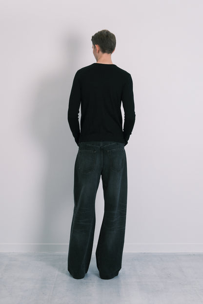 LONG SLEEVE TEE - BLACK(FLOWER)
