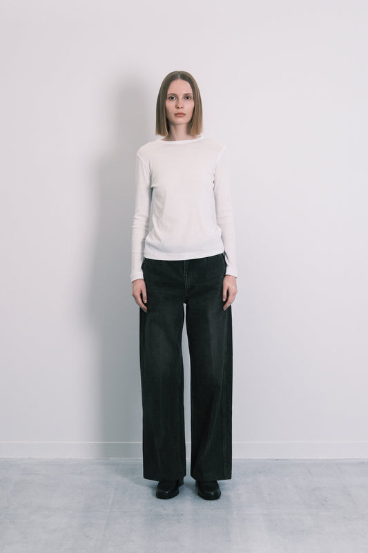THE WIDE JEAN TROUSERS - PINKY BLACK