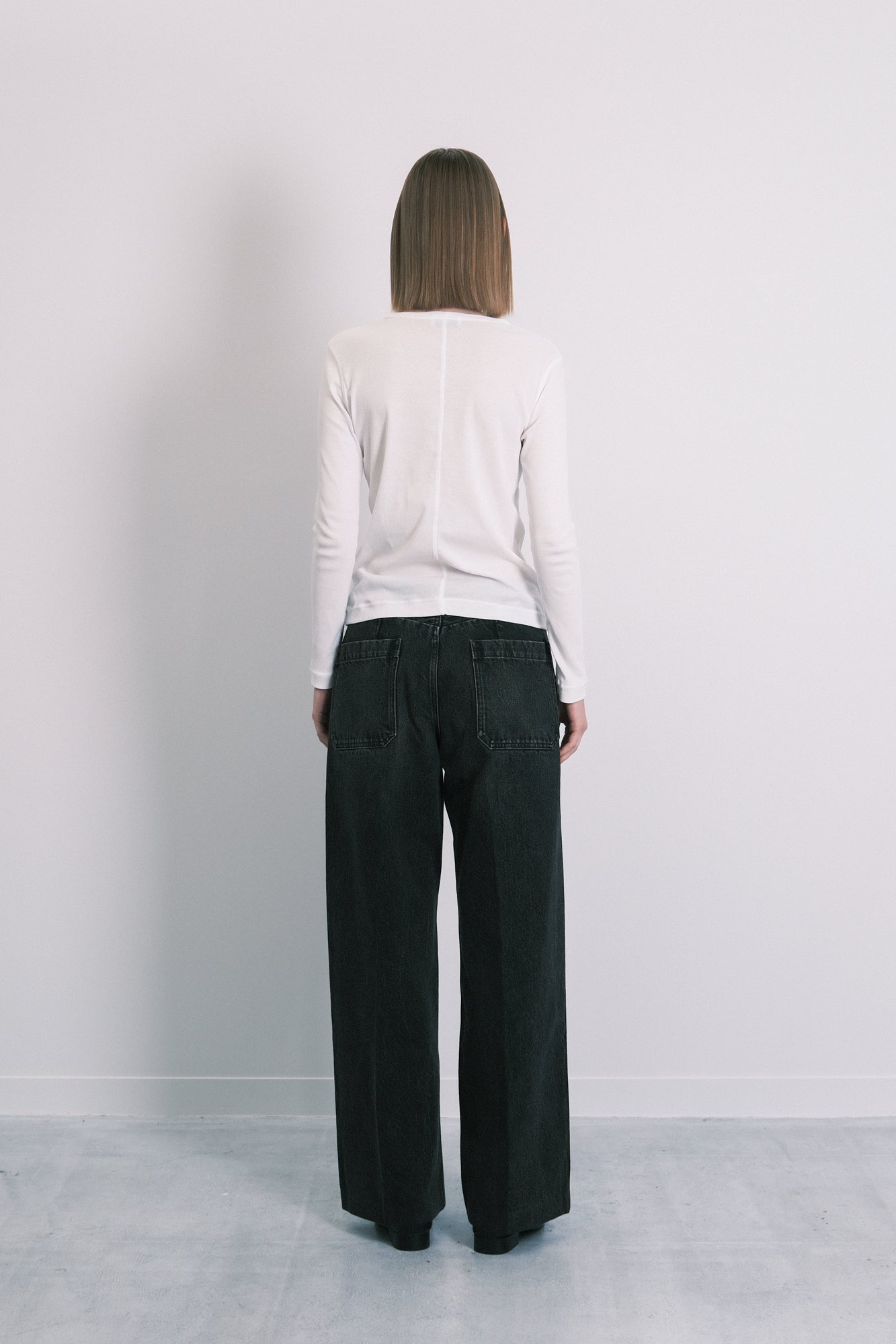 THE WIDE JEAN TROUSERS - PINKY BLACK