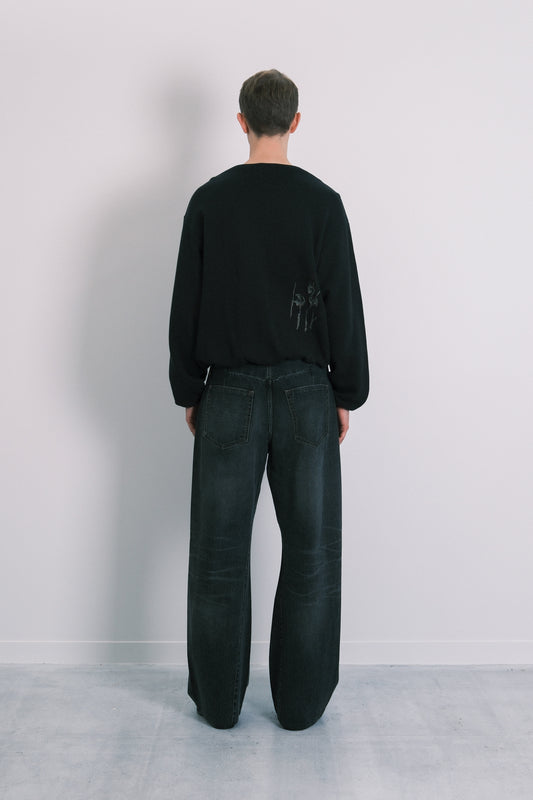 THE SWEATSHIRT - BLACK(FLOWER) - TANAKA