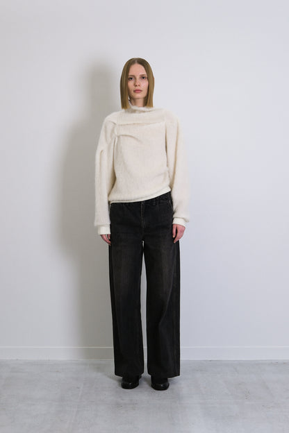 DRAPE SWEATSHIRT - SHAGGY WHITE
