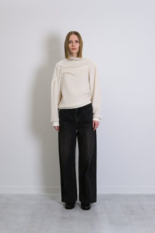 DRAPE SWEATSHIRT - SHAGGY WHITE