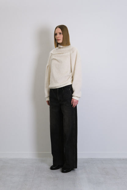DRAPE SWEATSHIRT - SHAGGY WHITE