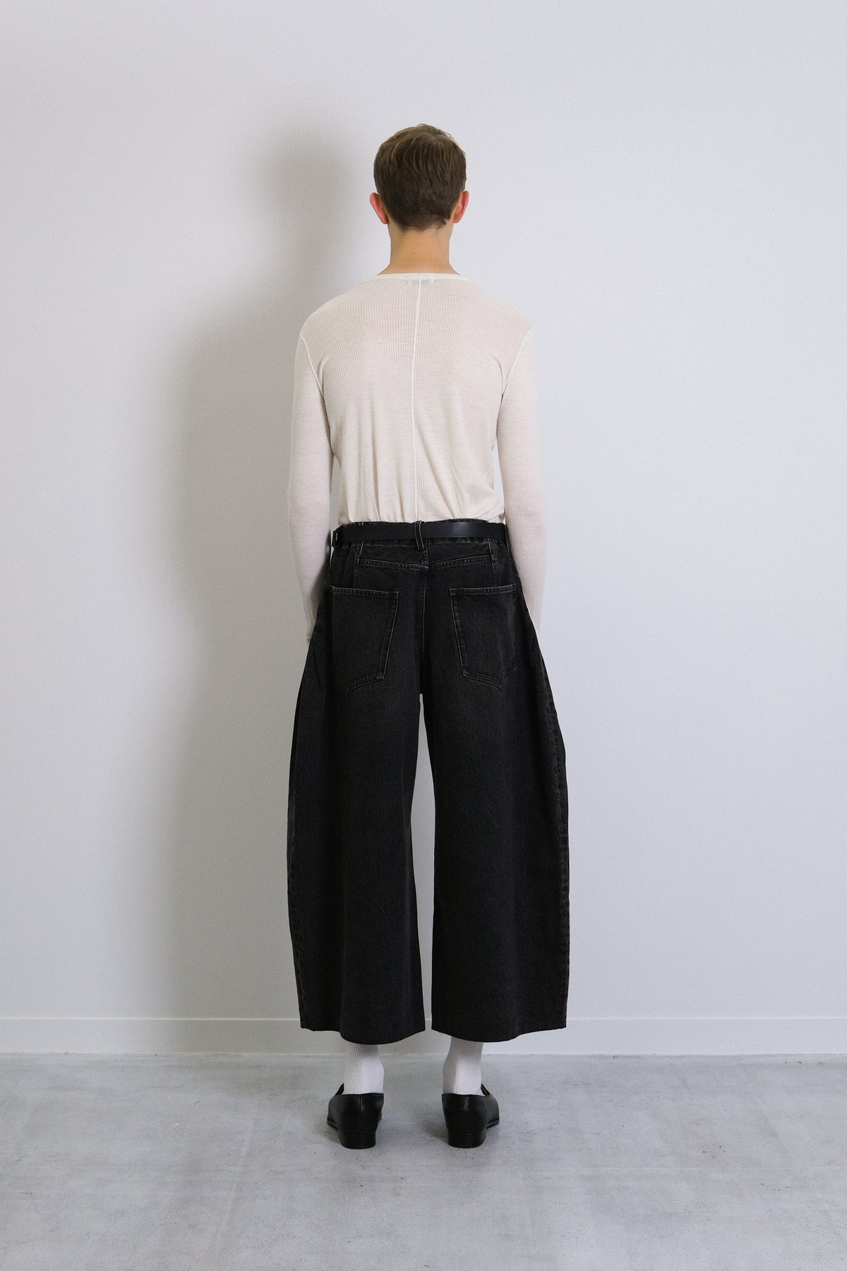 WIDE CROPPED JEANS - PINKY BLACK - TANAKA
