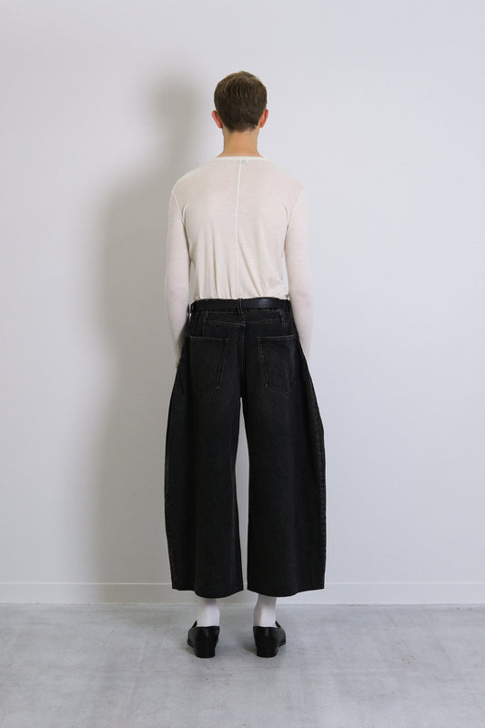 WIDE CROPPED JEANS - PINKY BLACK - TANAKA