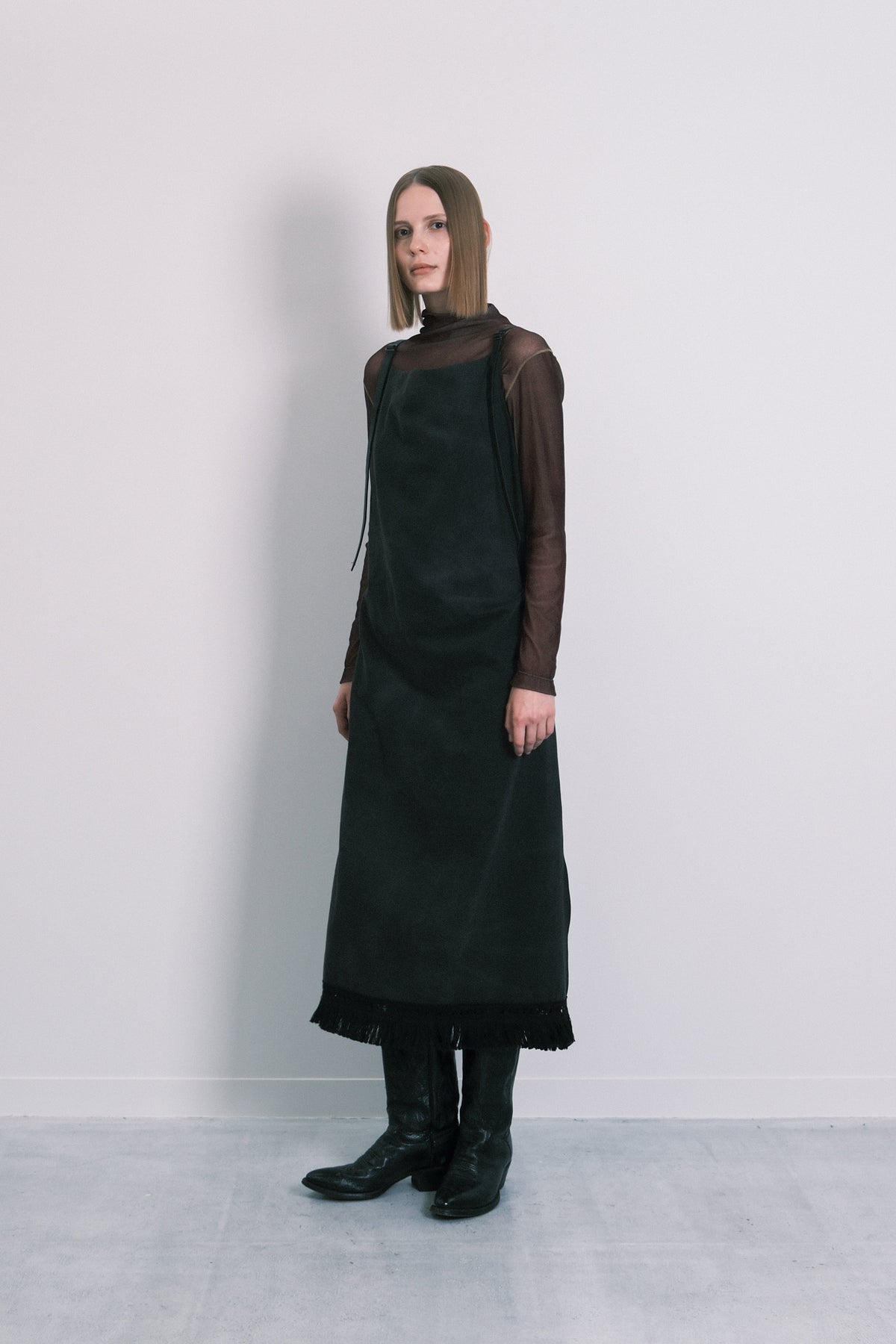 TURTLE NECK TEE - DARK BROWN - TANAKA