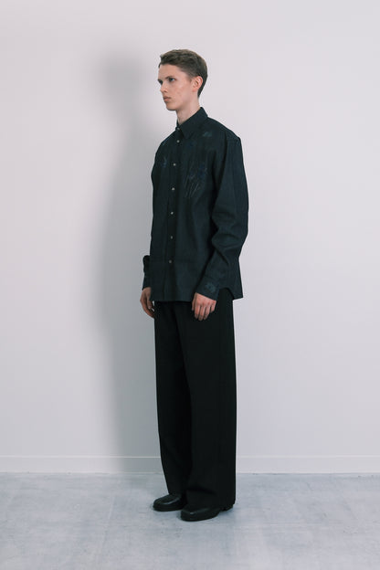 SHIFT WESTERN SHIRT - INDIGO BLUE(EMBROIDERY)