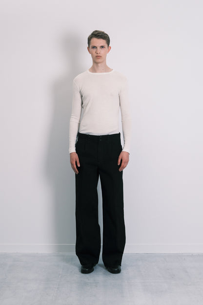 THE WIDE JEAN TROUSERS - BLACK BLACK