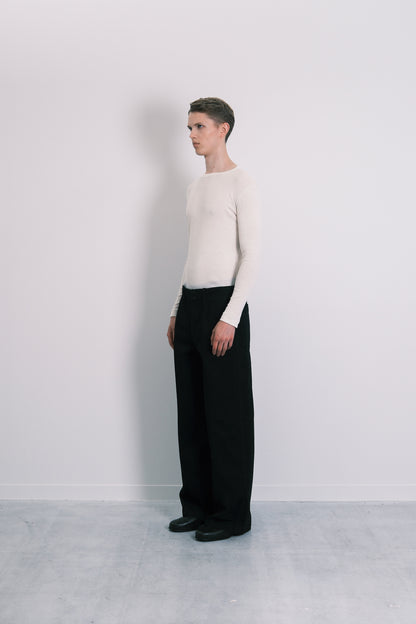 THE WIDE JEAN TROUSERS - BLACK BLACK