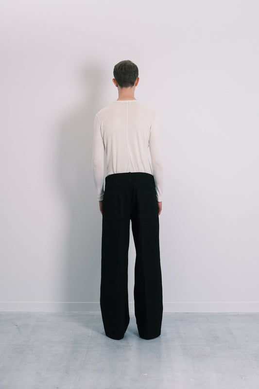 THE WIDE JEAN TROUSERS - BLACK BLACK
