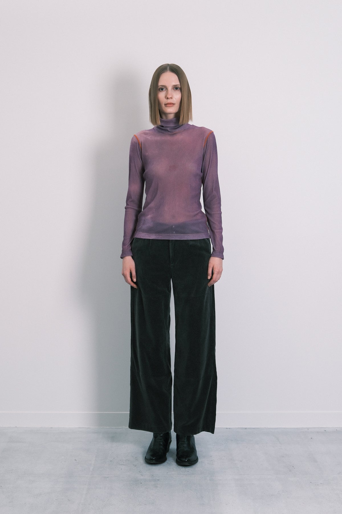 TURTLE NECK TEE - LAVENDER - TANAKA