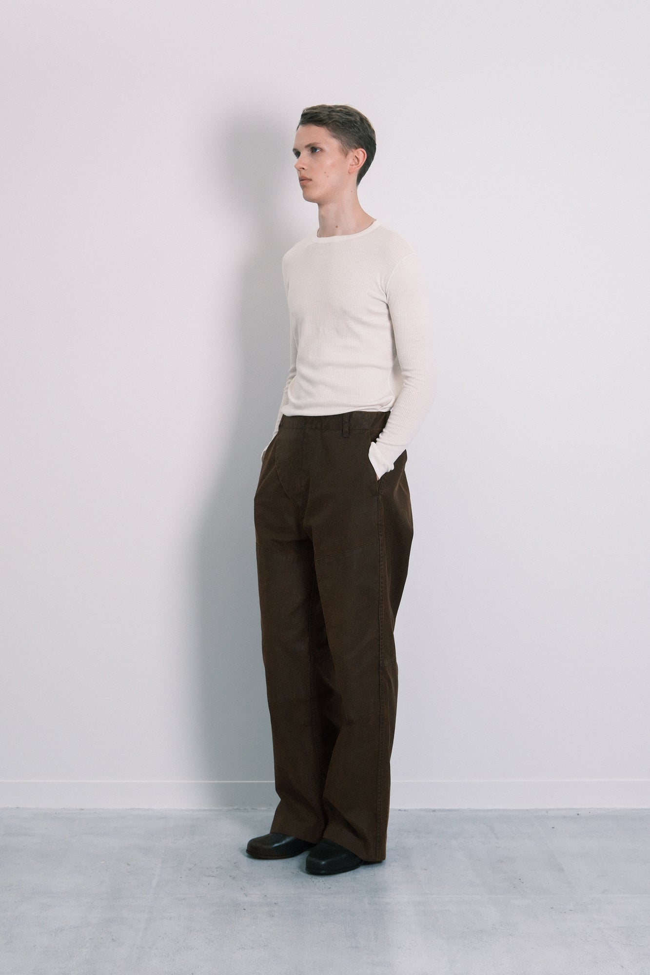 UTILITY JEAN TROUSERS - BROWN CANVAS