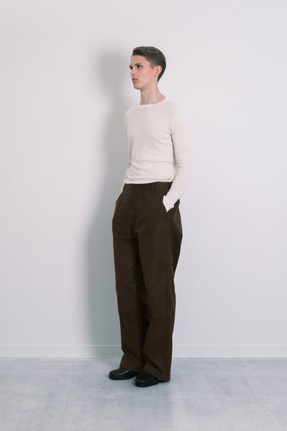 UTILITY JEAN TROUSERS - BROWN CANVAS