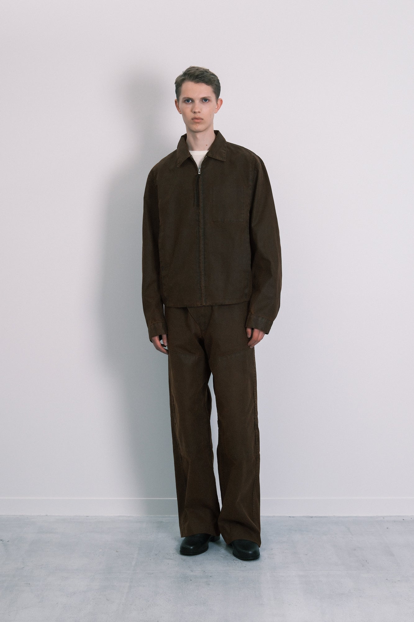 UTILITY JEAN JACKET - BROWN CANVAS