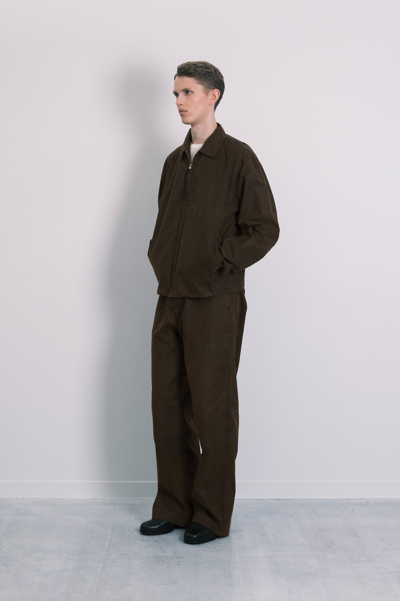 UTILITY JEAN JACKET - BROWN CANVAS