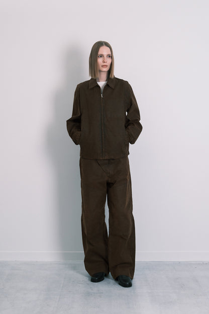 UTILITY JEAN JACKET - BROWN CANVAS