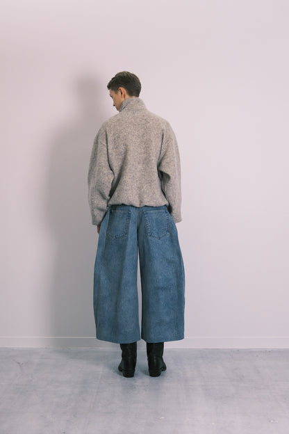WIDE CROPPED JEANS - DUSTY BLUE