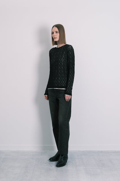 LONG SLEEVE TEE - SHEER BLACK
