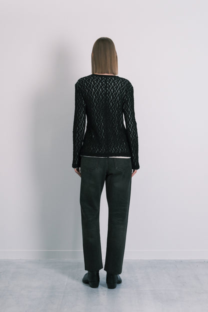 LONG SLEEVE TEE - SHEER BLACK